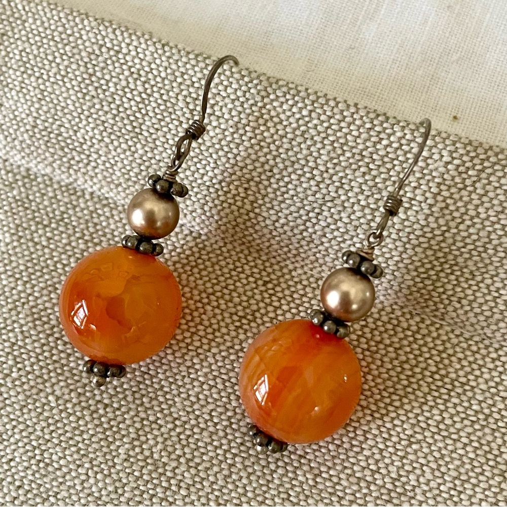 Carnelian drop earrings